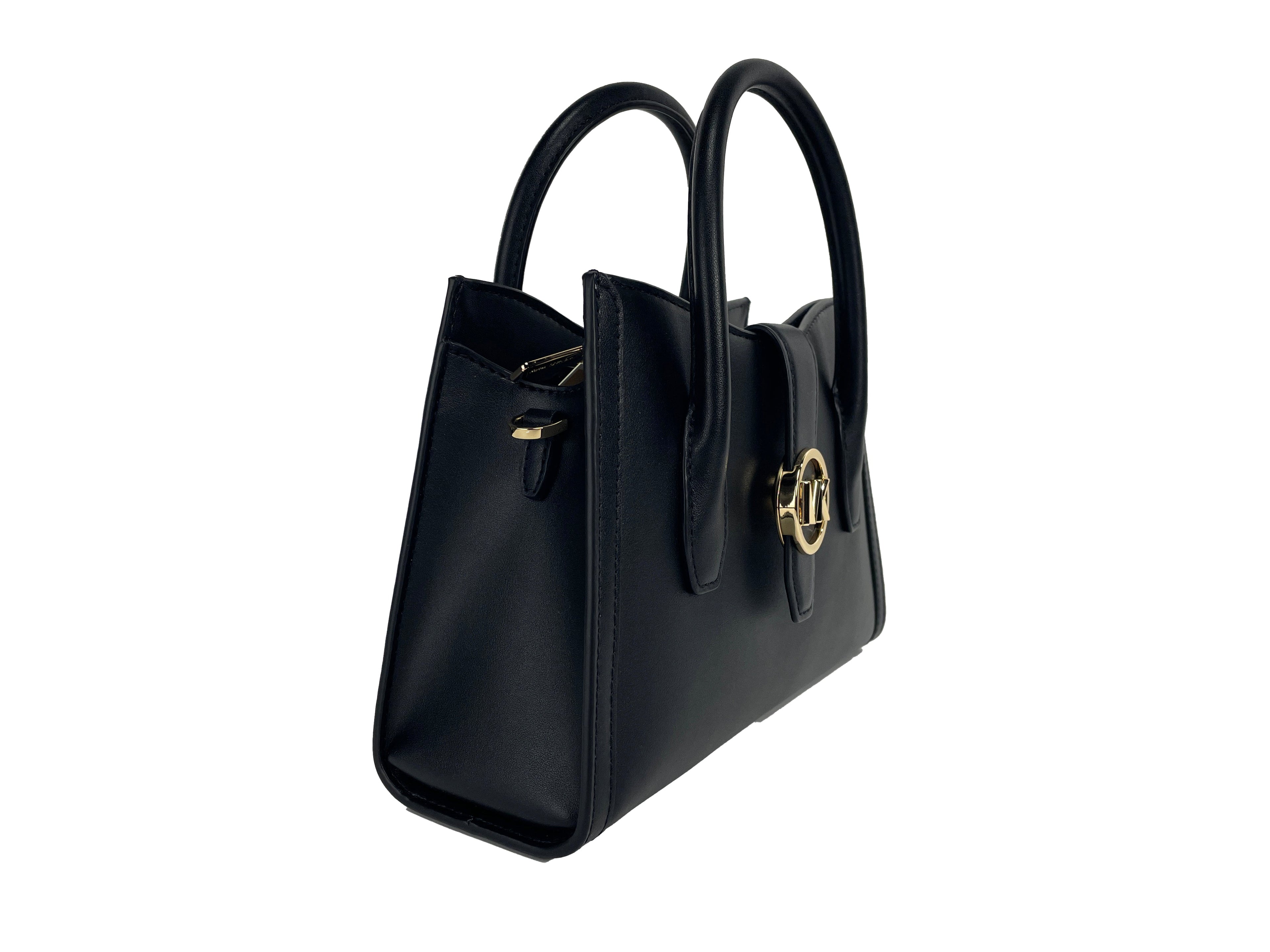 Michael Kors Gabby Small Black Leather Satchel Bag