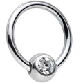 16G 5/16 Clear BCR Captive Ring Created with Crystals