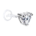 16G 5/16 Clear CZ Heart Bioplast Tragus Labret Monroe