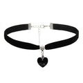 ISCASSE Black Choker Necklaces for Woman Love Heart Choker Necklace Adjustable Velvet Choker Soft Collar Chain Red Heart Necklace Halloween Cosplay Party