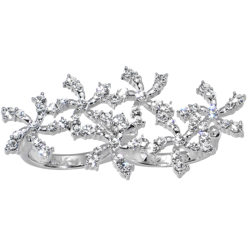 Crystalline Star Spangled Double Finger Ring