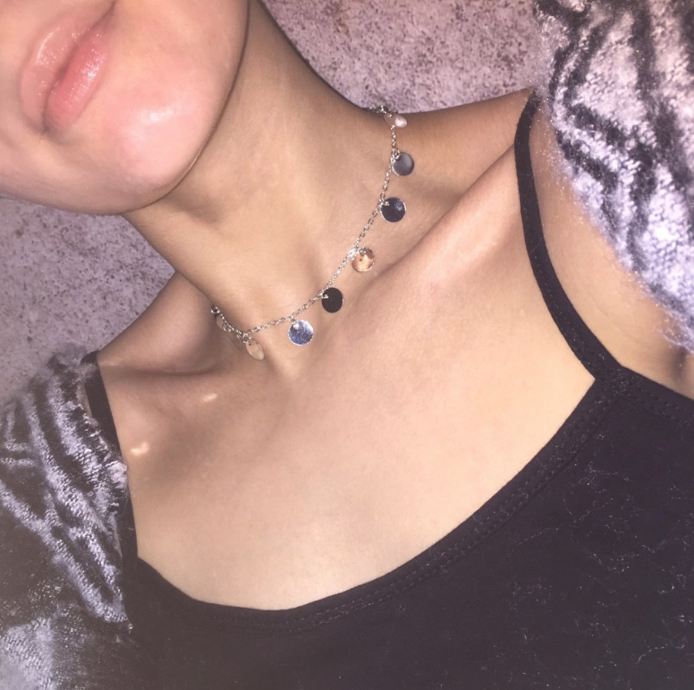 Sequin Metal Choker Necklace