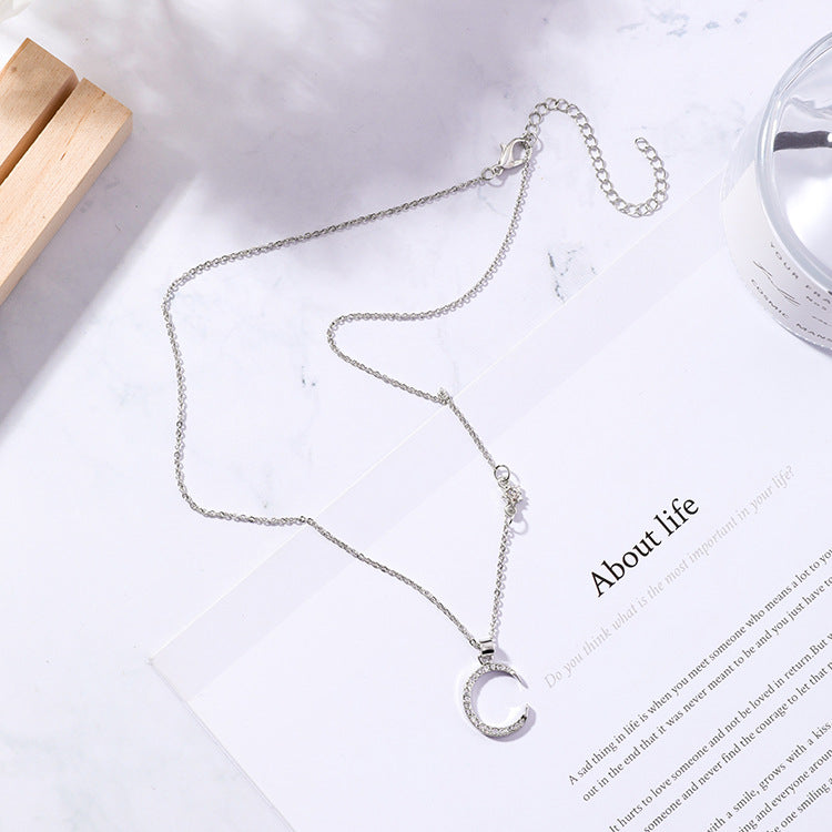 Trendy Moon Charm Choker Necklace for Women