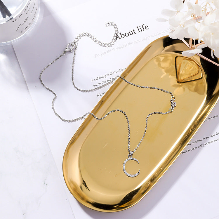 Trendy Moon Charm Choker Necklace for Women