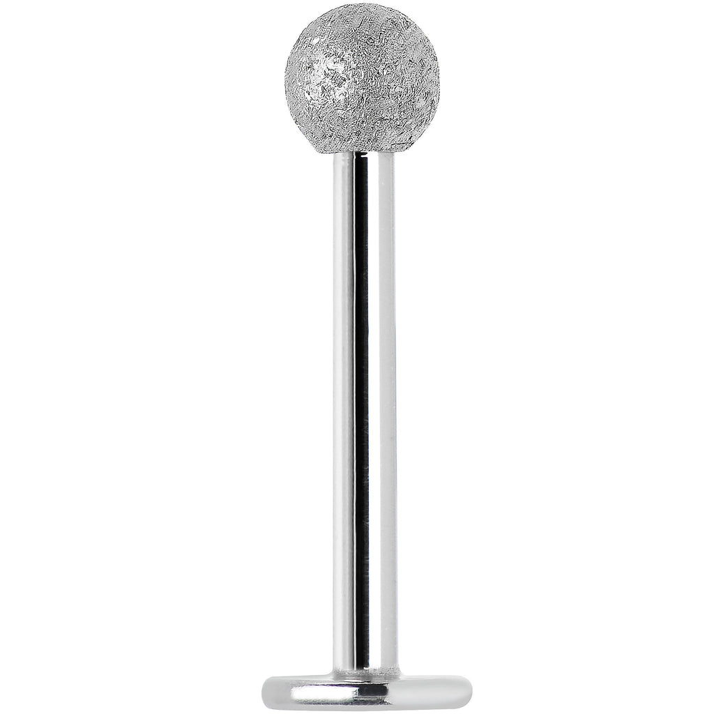 16G 3/8 Silver Sandblasted Steel Monroe Labret 3mm Ball