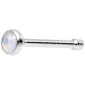Stainless Steel 2mm White Imitation Opalite Stone Nose Bone