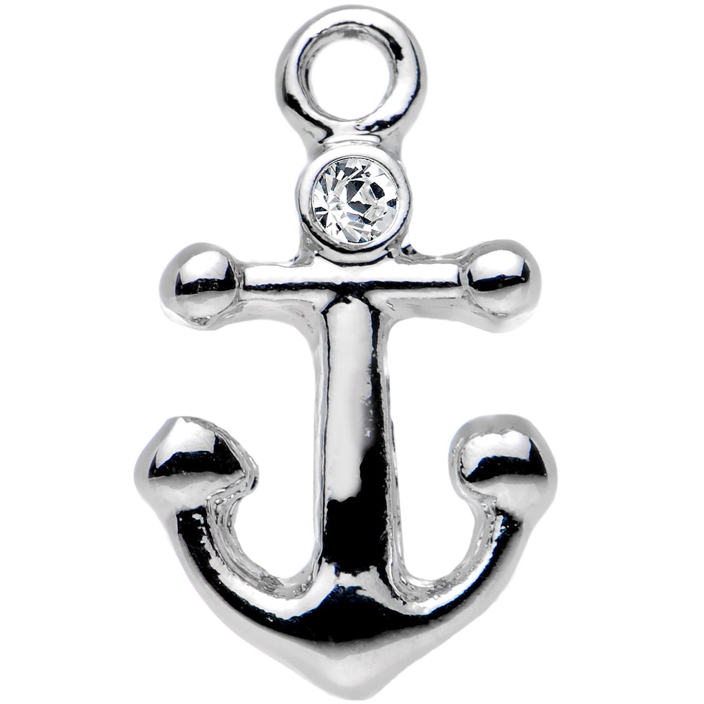 16G 1/4 Clear Gem Settle Down Anchor Cartilage Earring