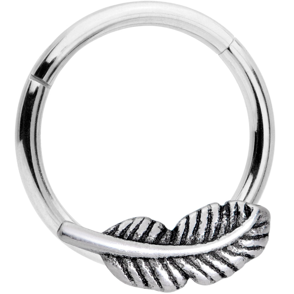 16G 3/8 Southwestern Feather Hinged Segment Ring