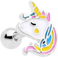 16G 1/4 Pastel Unicorn Cartilage Tragus Earring