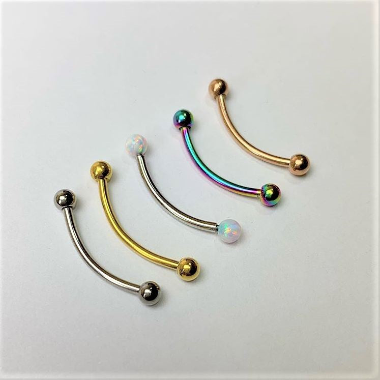 16G 9/16 Black Curved Barbell