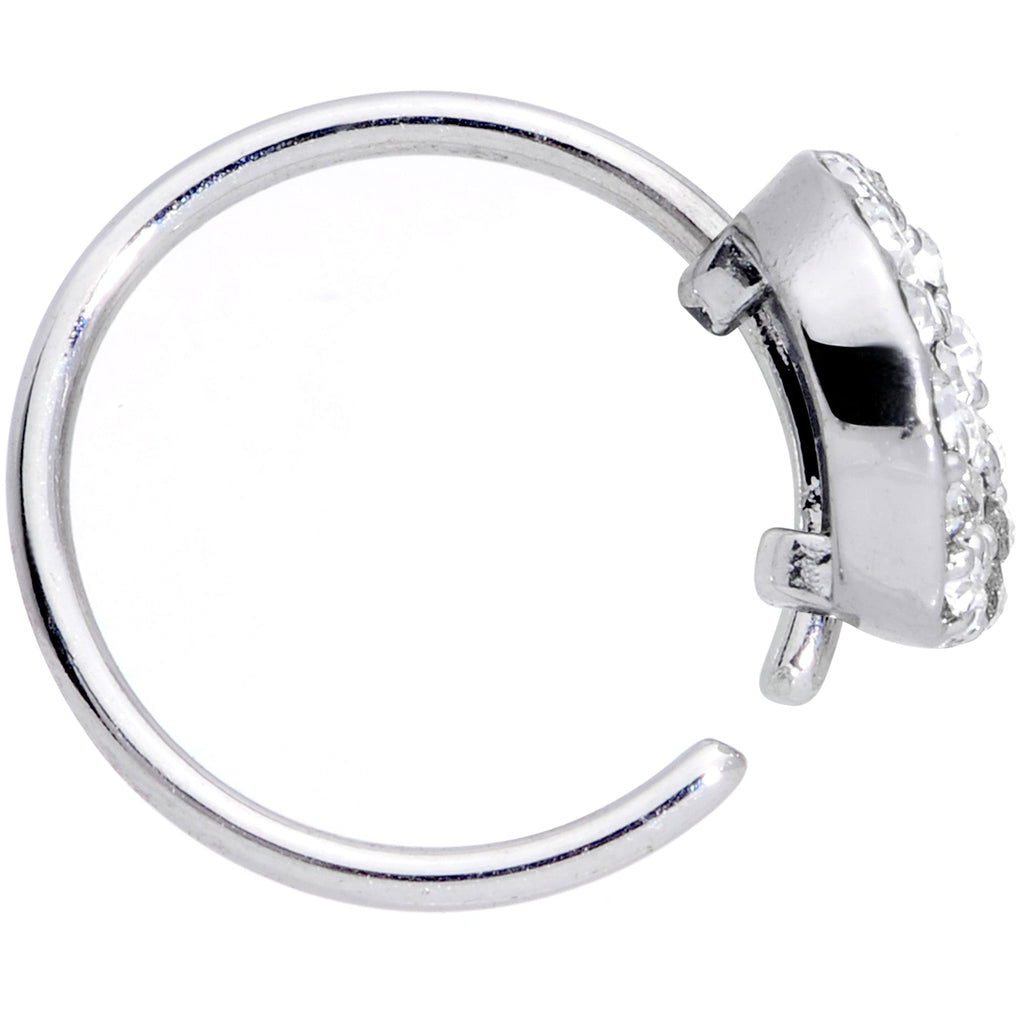 20G 5/16 Clear Gem Retro Peace Sign Nose Hoop