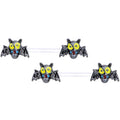 14G 9/16 Clear Bioplast Vampire Bat Barbell Nipple Ring Set