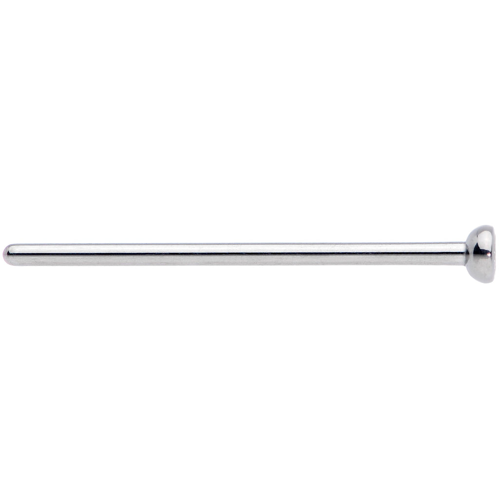 18G 3/4 Clear CZ Gem Grade 23 Titanium Fishtail Nose Ring 3mm