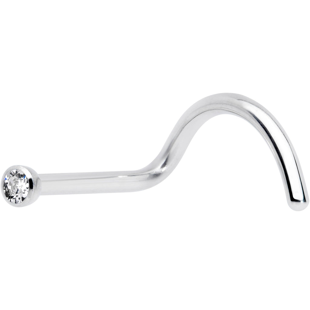 20G Clear 1.5mm Grade 23 Titanium Press Fit Left Side Nose Screw