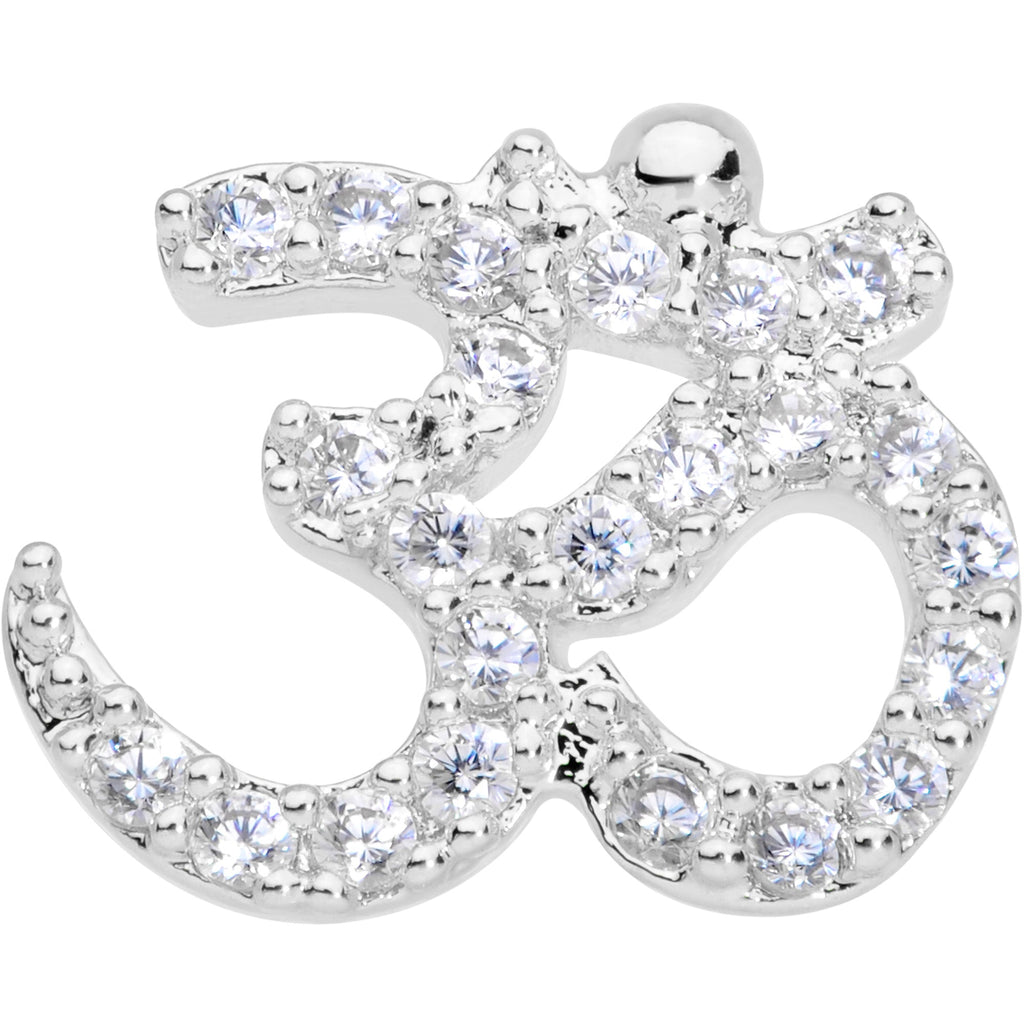 16G 1/4 Clear CZ Gem Amazing Om Cartilage Tragus