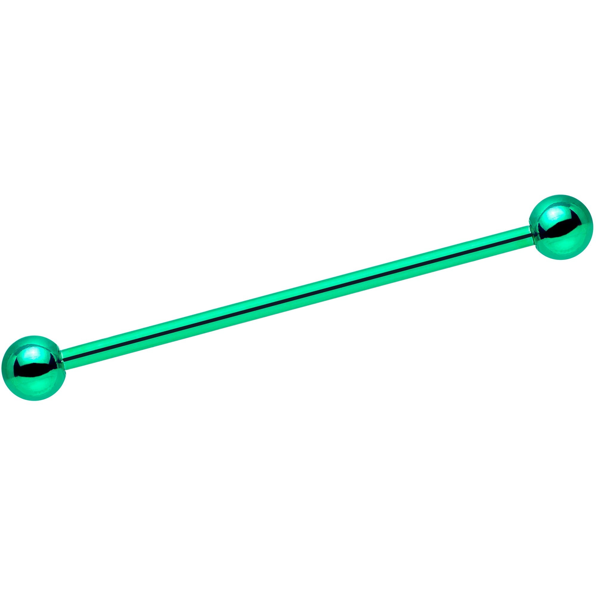 14G Green Leprechaun St Patricks Day Industrial Barbell Set 38mm