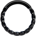 16G 5/16 Black Twisted Elegance Cartilage Clicker