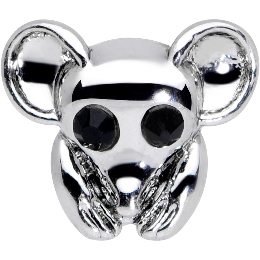 20G 5/16 Black Gem Mysterious Mouse Nose Hoop