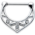 16G 5/16 Clear Gem Classic Geometric Cartilage Clicker