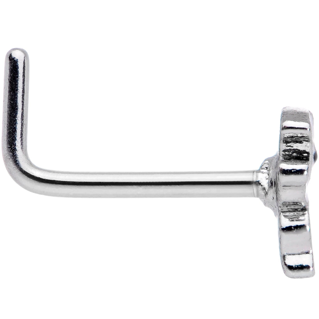 20G 7mm Happy Ghost Halloween L Shaped Nose Ring