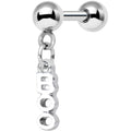 16G 1/4 White Boo Halloween Dangle Cartilage Tragus Earring