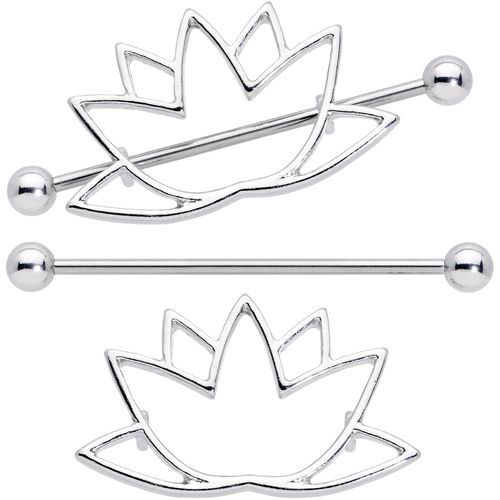 14G 3/4 Open Lotus Flower Nipple Shield Set