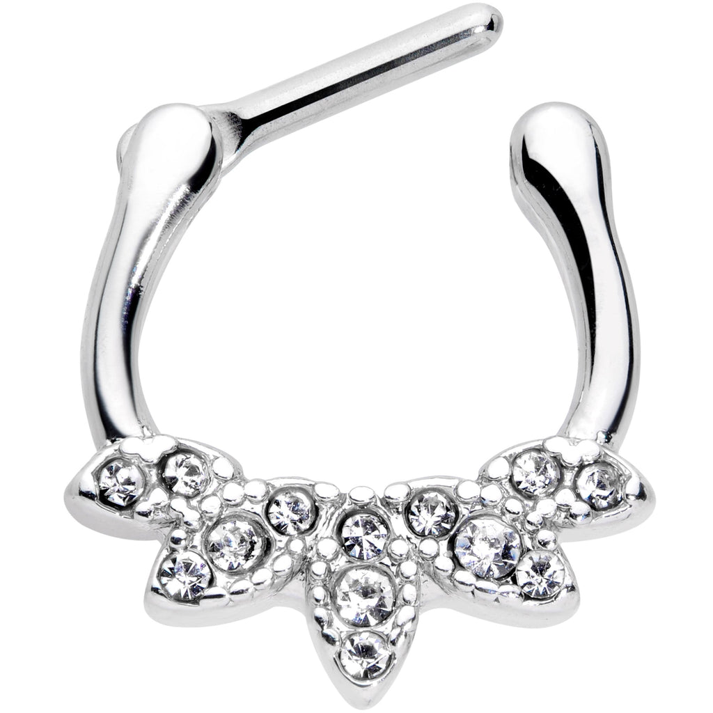 16G 5/16 Clear Gem Elegant Fan Cartilage Clicker