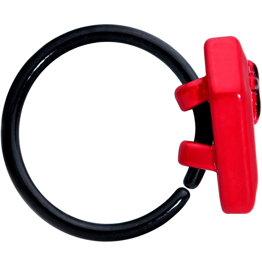 20G 5/16 Black Red Coffin Halloween Nose Hoop