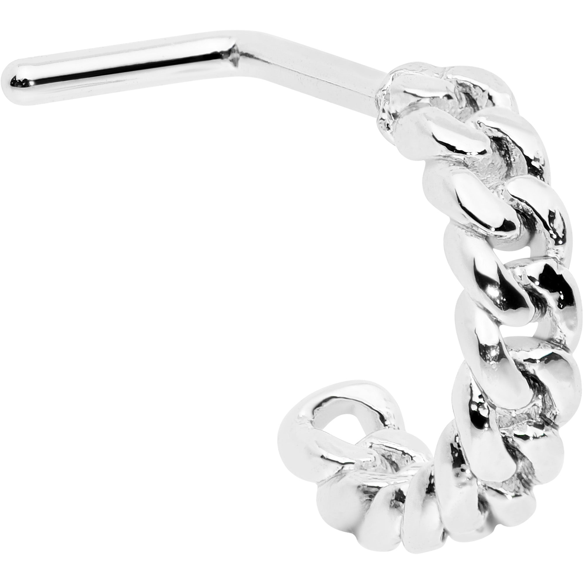 20G 1/4 Loving Links Faux Hoop L Shaped Nose Ring