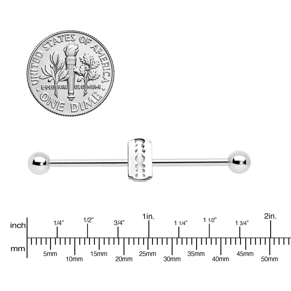 14G Razor Blade Industrial Barbell 38mm