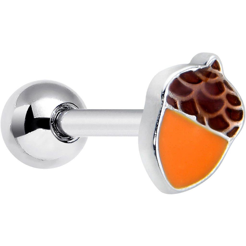 16G 5/16 Autumn Acorn Brown Orange Cartilage Tragus Earring