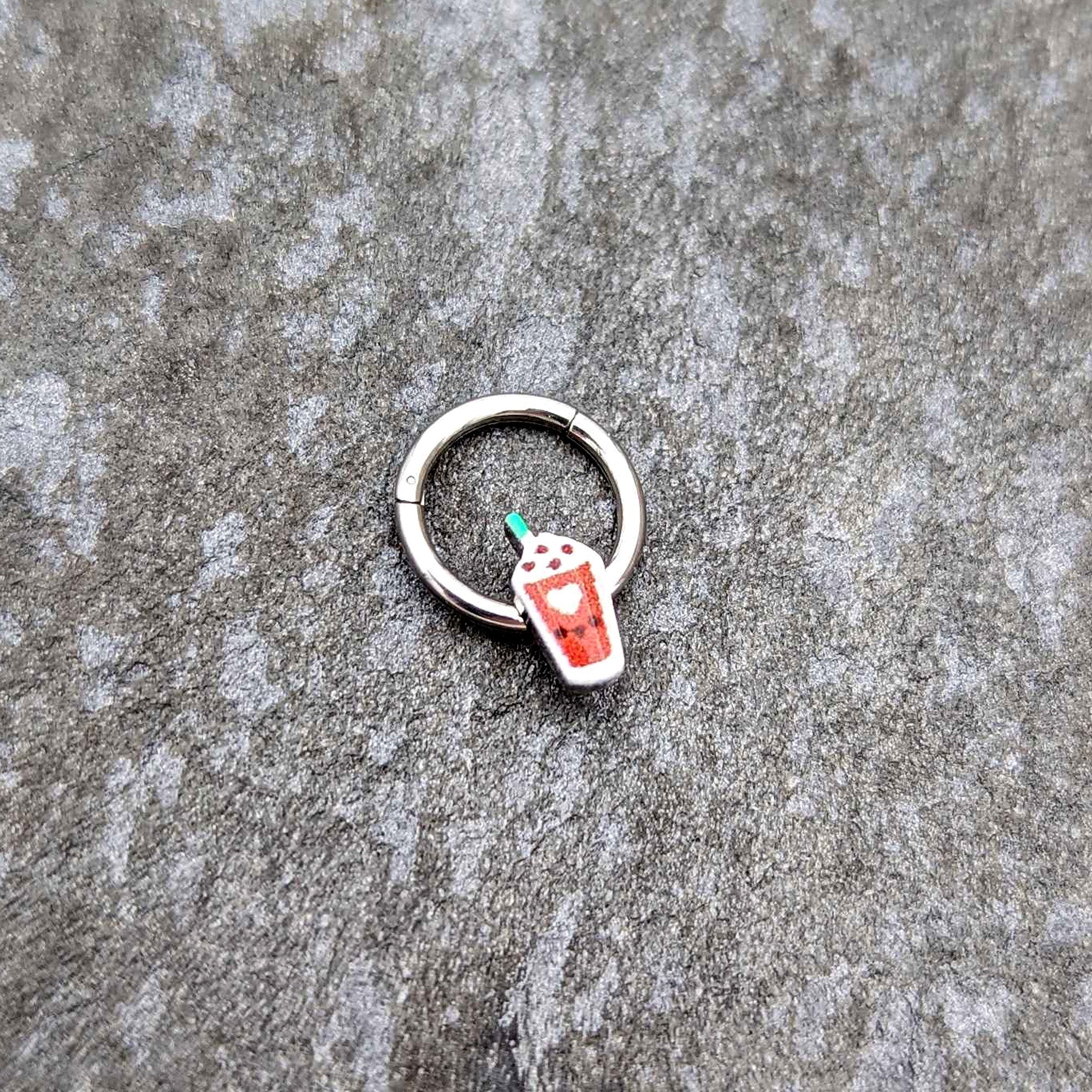 16G 5/16 Sweet Pumpkin Frappe Autumn Hinged Segment Ring