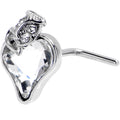 20G 7mm Clear Gem Strawberry Love L Shape Nose Ring