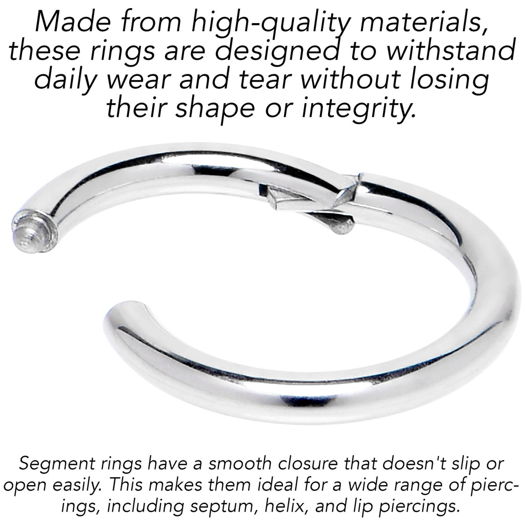 8G 1/2 316L Surgical Steel Precision Hinged Segment Hoop