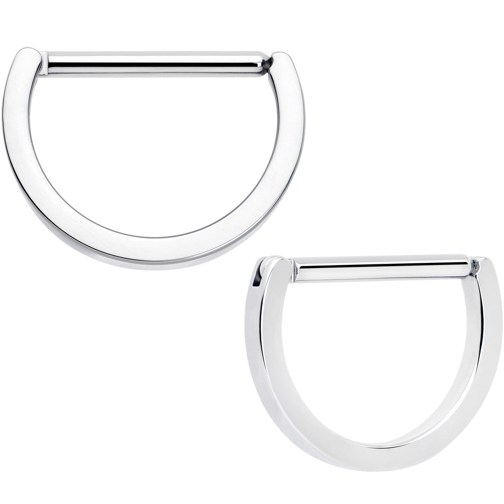 14G 13mm Implant Grade Titanium D Shaped Nipple Clicker Set