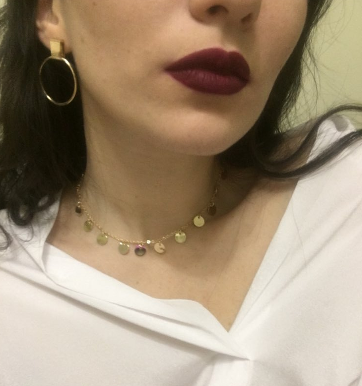 Sequin Metal Choker Necklace