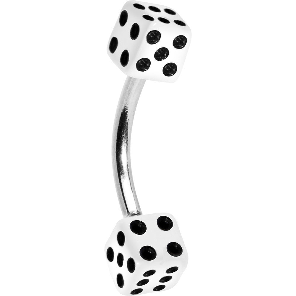 White DICE Belly Ring