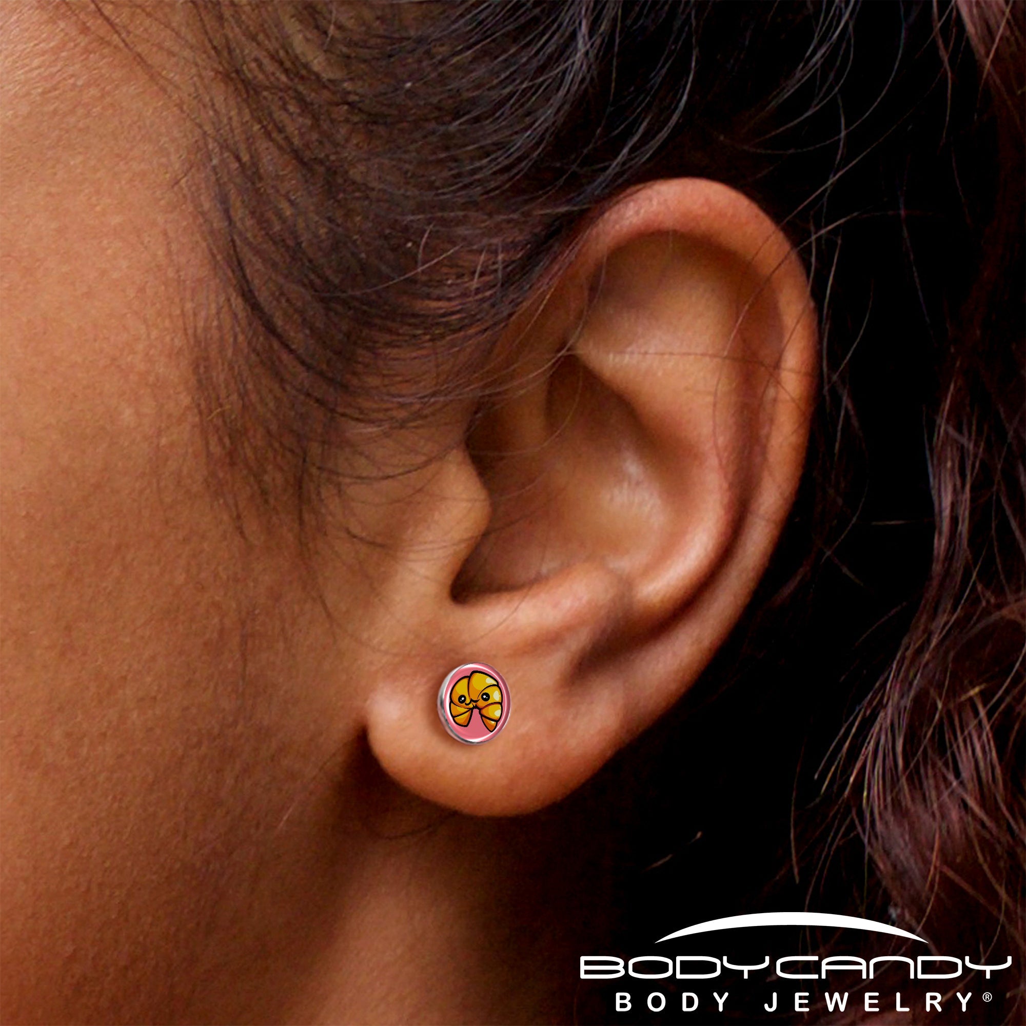 Quaso Croissant Stud Earrings by Onyx O