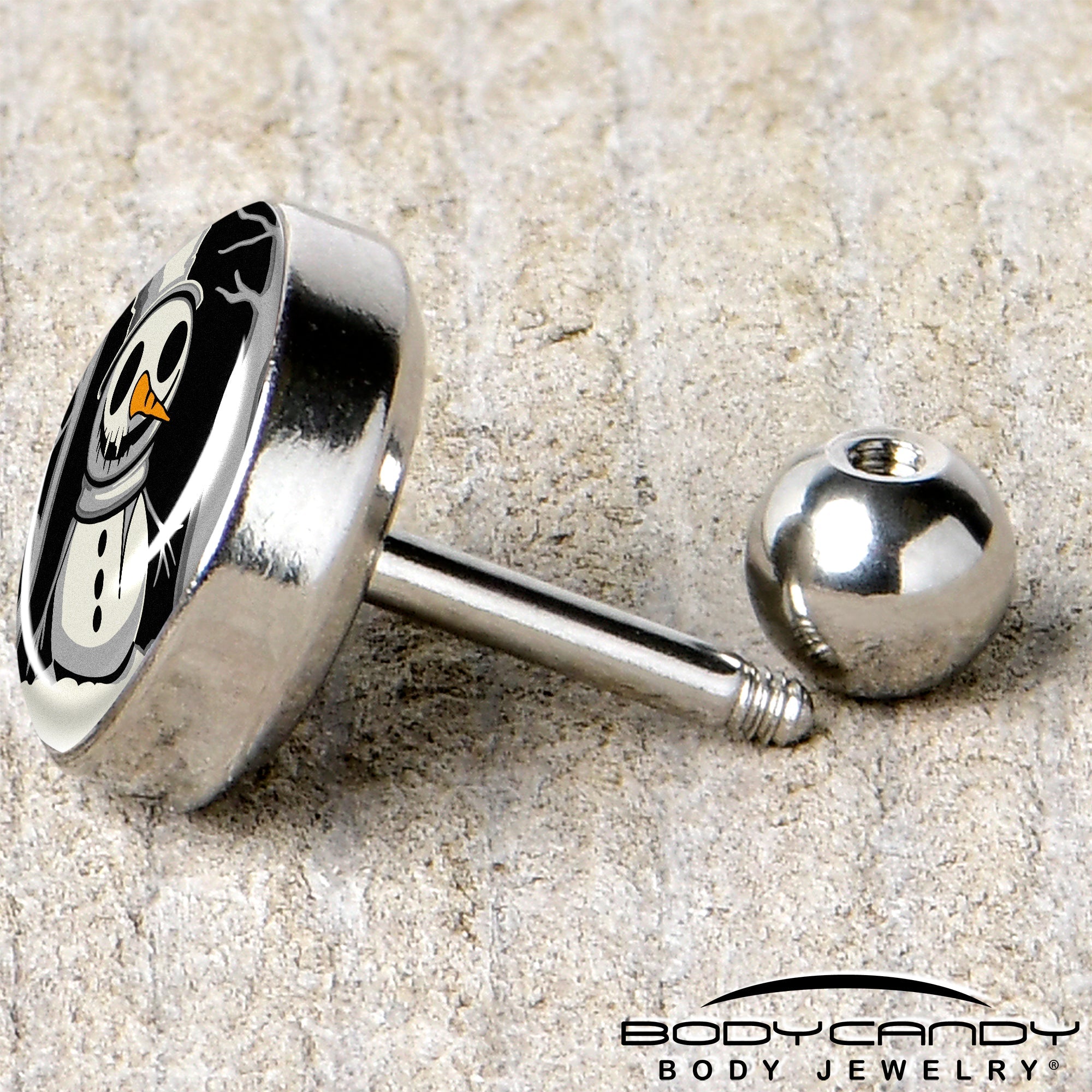 Christmas Holiday Spooky Snowman Tragus Cartilage Earring by Onyx O