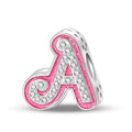 QIKAOLA 925 Sterling Silver Letter Charms A-Z Alphabet Beads for Bracelet and Necklace 26 Initial Letter Charms Beads Pendant fit for European Bracelets Necklace