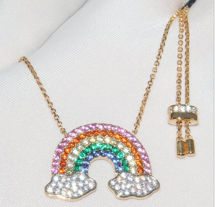 Rainbow Crystal Choker Necklace