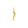 Gold Italian Horn Charm - 14/10 Karat Solid Gold - Dangle Charm - Cornicello Charm Pendant