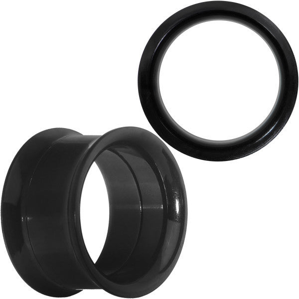 9/16 Anodized Titanium Black Double Flare Screw Fit Tunnel Set of 2