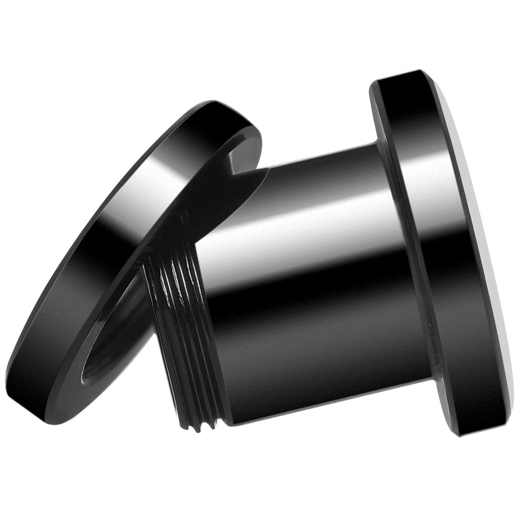 Full Color Leopard Eyes Black Anodized Screw Fit Plug Set 0G