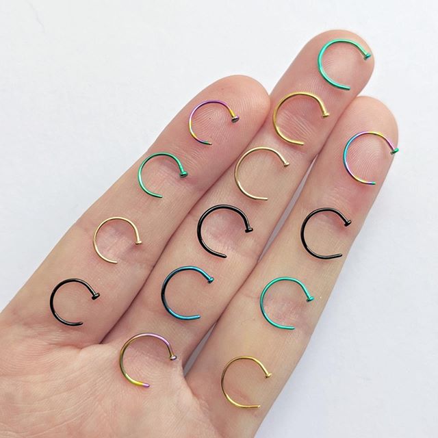 18G 5/16 Yellow Anodized Titanium Nose Hoop
