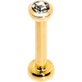 Clear 2mm Gem Gold Tone Internally Threaded Cartilage Earring