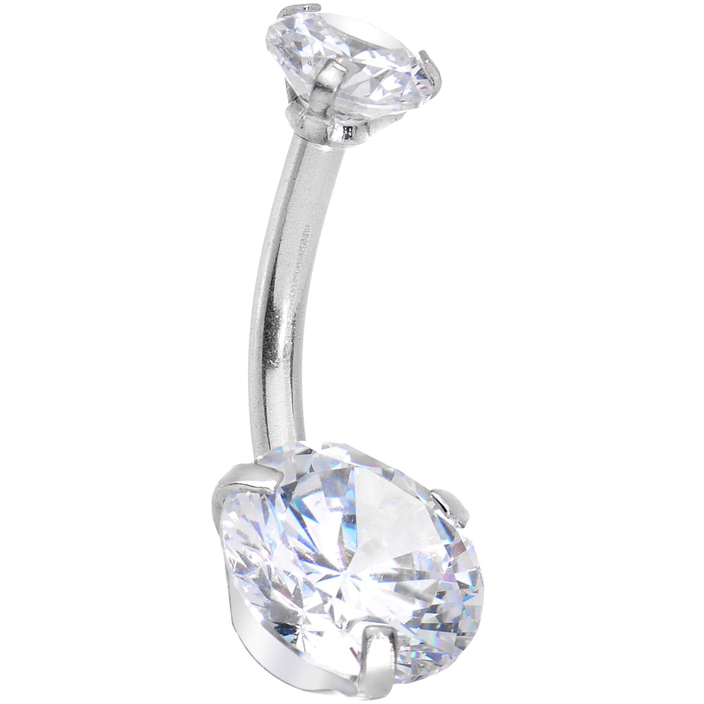 Clear Gem Sparkle Butterfly Dangle Belly Ring